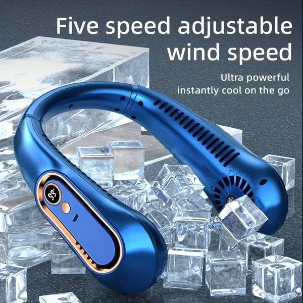 Bladeless Portable Neck Fan with 5 Speed Settings